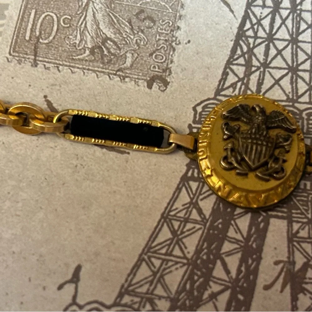 Vintage UNITED STATES NAVY WWII Sweetheart bracelet